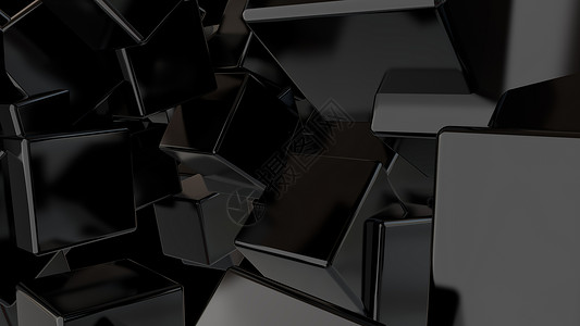 黑色立方体摘要背景技术概念3d翻译d数码背景图片