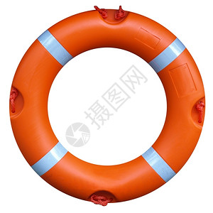救生艇海上安全命浮标脱离白色背景图片