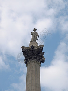 联合王国伦敦Trafalgar广场纳尔逊栏纪念碑图片