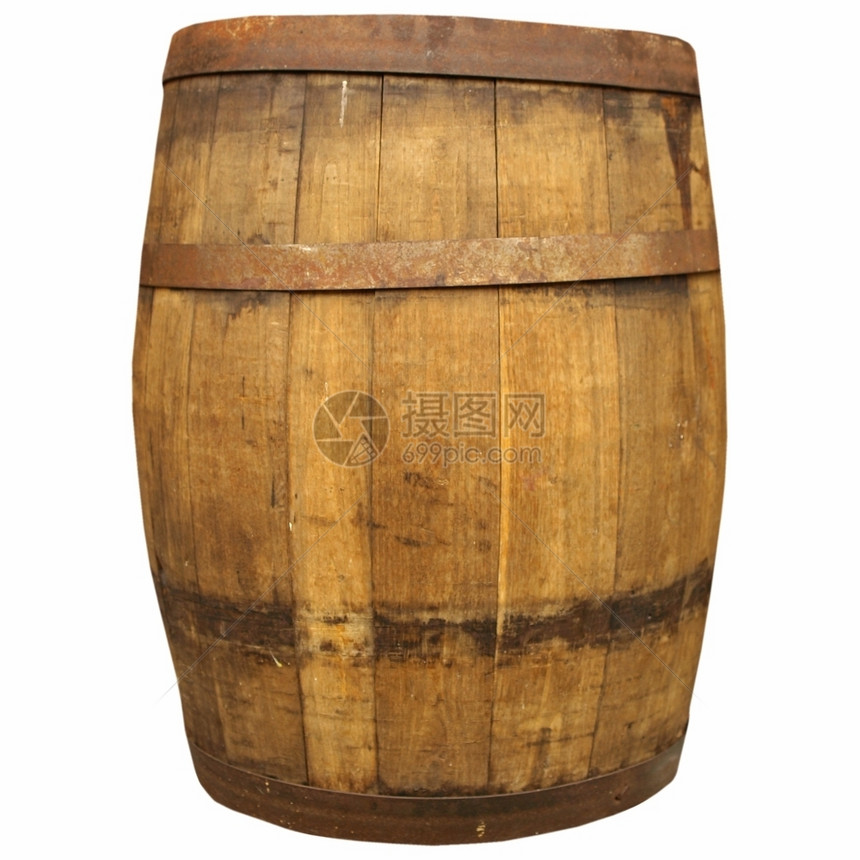 葡萄酒或啤桶的木葡萄酒或啤桶的瓶子隔在白色上葡萄酒或啤桶的瓶子上图片