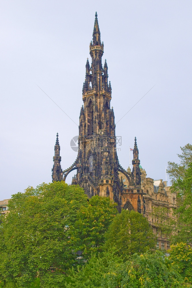 苏格兰爱丁堡的沃尔特斯科爵士纪念碑图片