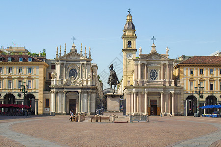 意大利都灵托里诺圣卡洛王室广场高清图片
