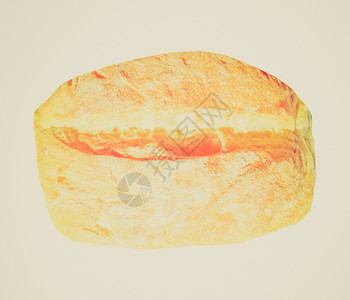 复古面包复古面包食品白色背景背景图片
