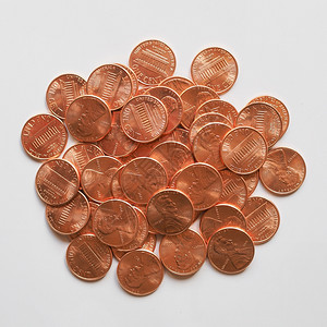 一元硬币素材一元硬币1美分美元硬币美国1美分的货币背景