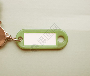 绿色密钥长年绿色密钥环带有空白纸标签复制空间长年图片