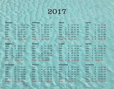 2017年日历有海洋背景的意大利2017年日历有海水背景的意大利公共假日和银行背景图片