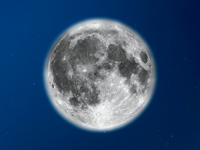 满月时用望远镜看到满月时用天文望远镜看到满月时用星光照亮蓝色天空卫星高清图片素材