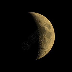 第一季度月亮Sepia第一季度月亮在黑暗的天空上背景图片