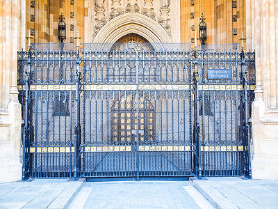 议会众院人类发展报告议会威斯敏特宫伦敦哥建筑主权入口门背景图片