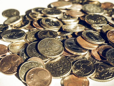 欧元硬币洲联盟的元硬币货图片