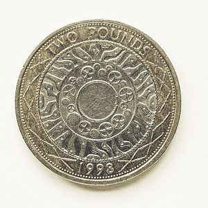 复古英国2磅硬币英国复古货币2磅硬币图片
