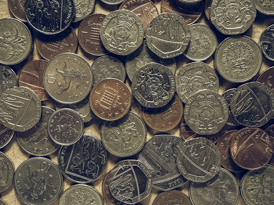 英镑硬币国的硬币货图片