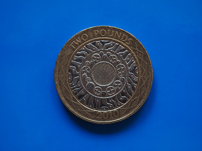 2磅硬币联合王国2磅硬币联合王国货背景图片