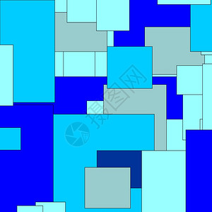 矩形素材抽象蓝色随机素背景蓝阴影中的抽象随机矩形作为背景有用背景