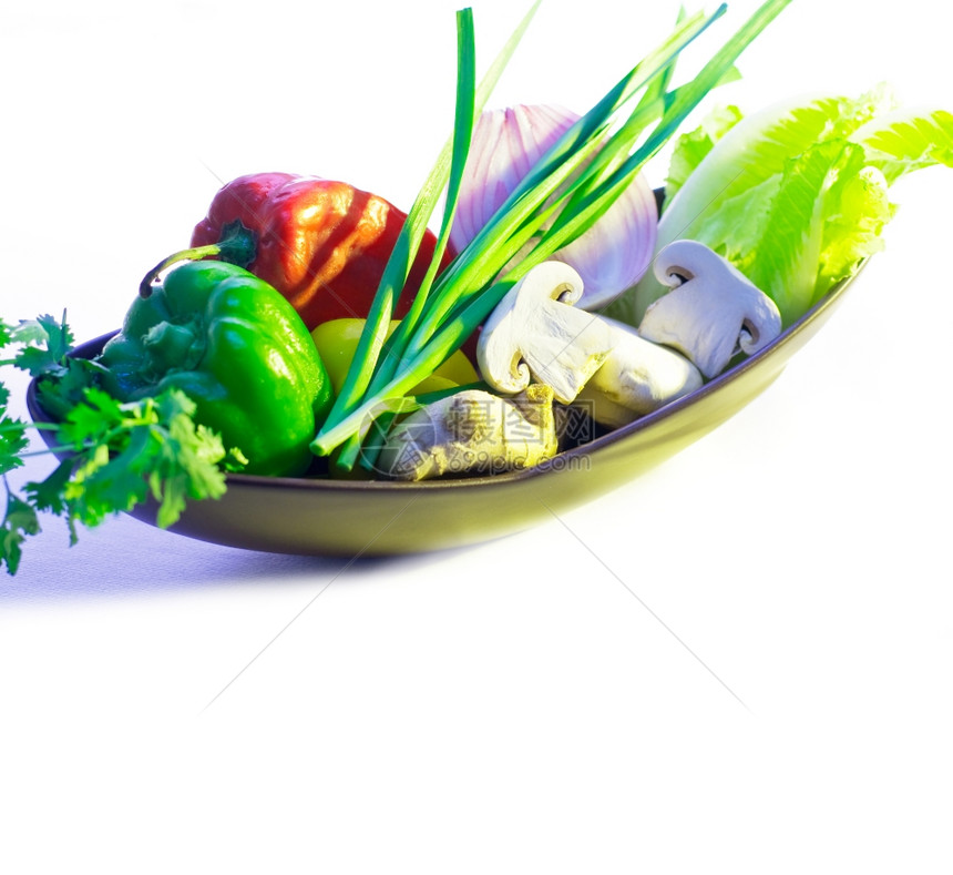 各种新鲜蔬菜治疗饮食和营养的基础图片