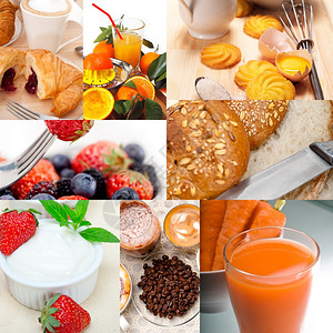 法式精华营养素食早餐拼图背景图片
