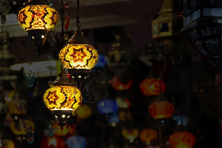 摩洛哥典型灯和北非图片