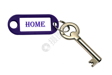 白上孤立的家用密钥背景图片