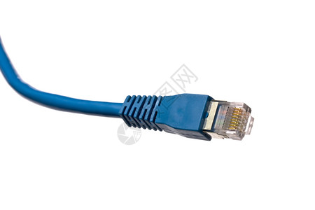 白色的蓝网络电缆图片