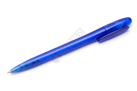蓝色球点Pen孤立于白背景图片