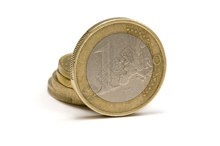 欧元硬币白背景图片