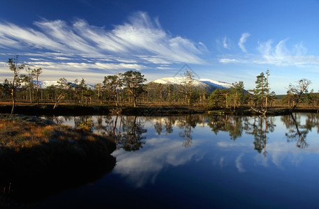 蓝天清水的山湖背景图片