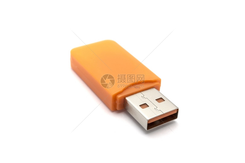 白色背景上的USB闪光驱动器图片