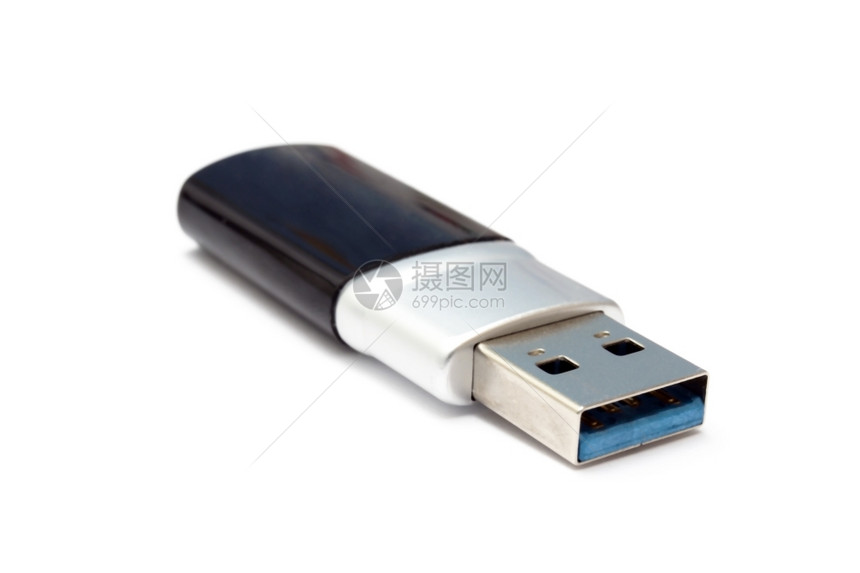 白色背景上的USB闪光驱动器图片
