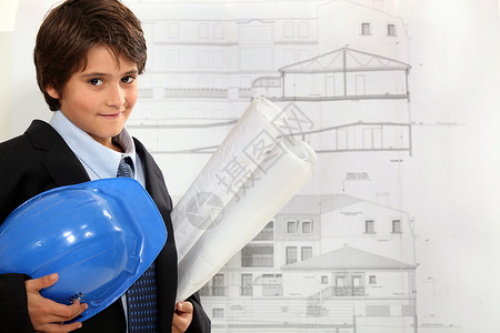 儿童模仿建筑师图片