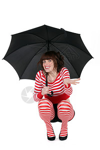 有雨伞的女人摄影棚拍图片