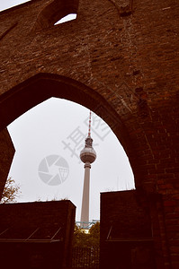德国柏林Fersehturm电视塔台德国柏林背景图片