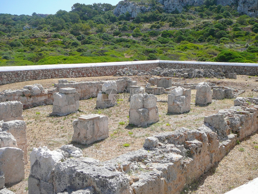 西班牙麦尔卡古老的生物学家Basilica考古废墟图片