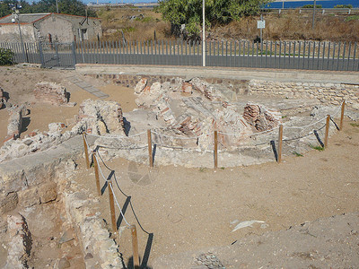 托雷斯港的罗马废墟意大利撒丁岛托雷斯港古罗马遗址背景