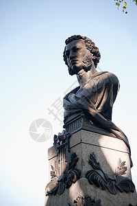 不朽经典毛笔字普希金纪念碑伟大的俄罗斯作家普希金奥德萨乌克兰背景