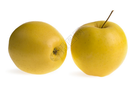 提取黄色苹果它被隔离在白色背景上Ripe苹果背景图片
