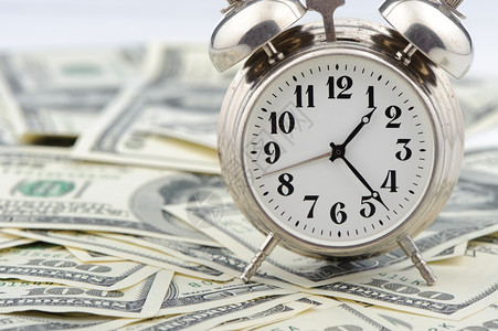 时间金钱商业概念模拟时间纸币图片