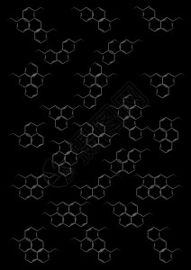 带有苯环结构化学公式的黑板背景图片