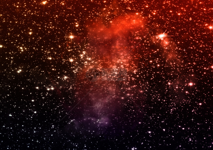 星系和在自由空间中遥远的星系图片