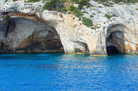 渡轮蓝色洞穴Zakynthos希腊斯基纳里角图片