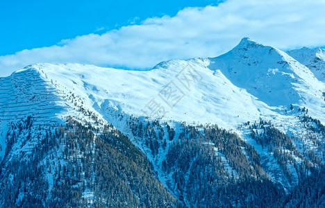 奥地利提罗兰山脉的Kappl滑雪区高清图片