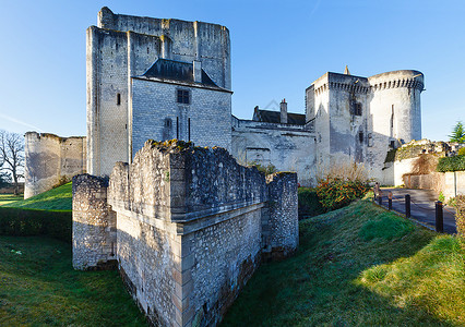 法国皇家洛切斯城的中世纪墙建于九世纪图片