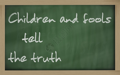 黑板写作儿童和傻瓜说出真相背景图片