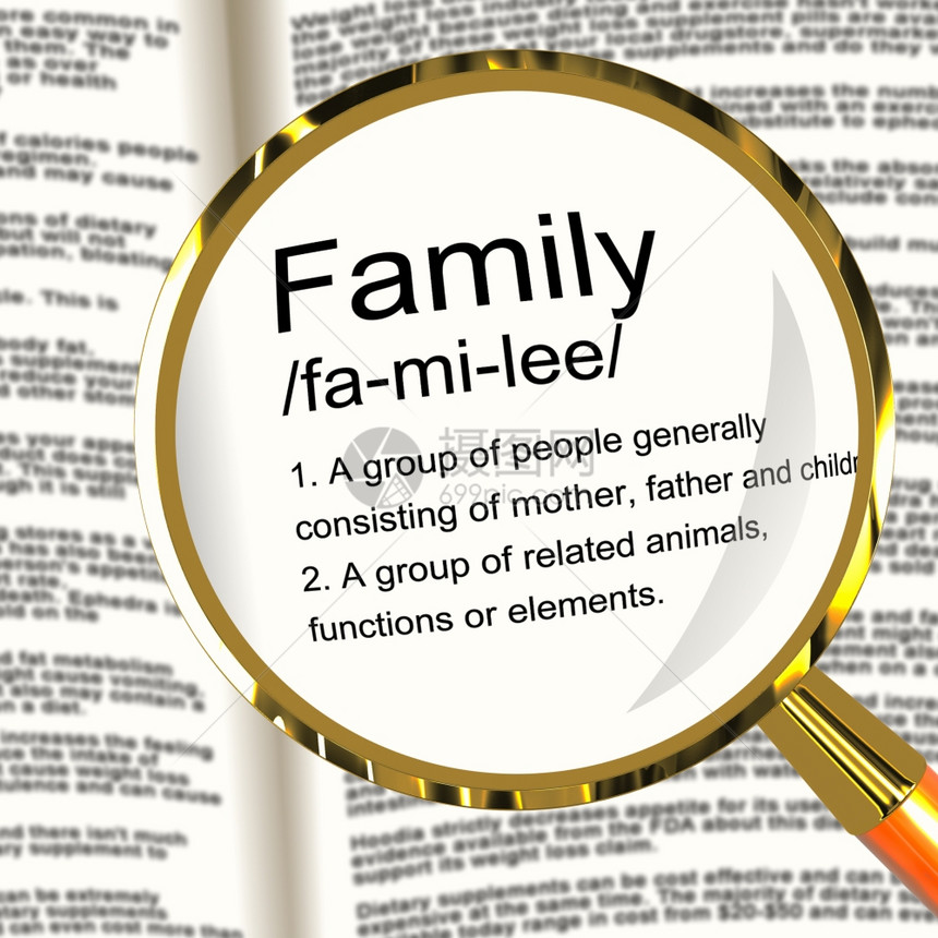家庭定义放大镜显示妈爸和孩子们团结家庭定义放大镜显示妈爸和孩子们团结图片