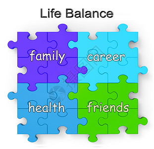 生活平衡之谜展示家庭朋友职业和健康图片