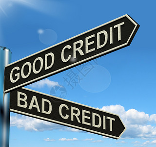 显示客户金融评级的好坏信用路标显示客户金融评级的好坏信用路标背景图片