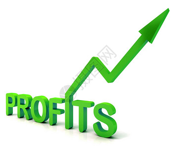 绿色利润单词显示从商业成功图片