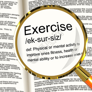动作定义放大镜显示健身活动和工作定义放大镜显示健身活动和工作图片