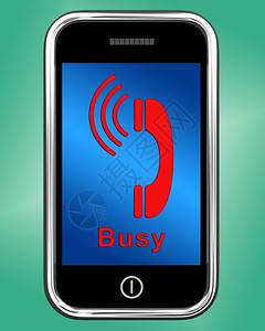 移动电话显示已启连接上的忙碌图标移动电话显示已启连接上的忙碌图标图片