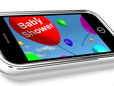 移动电话信息显示婴儿淋浴节庆祝活动移电话信息显示婴儿淋浴节庆祝活动背景图片