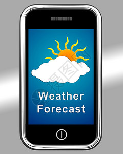 天气预报符号移动电话显示云天气预报移动电话显示云天气预报背景